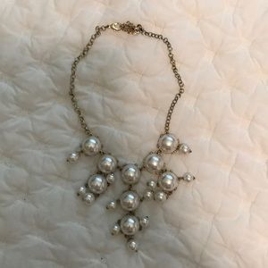 Pearl statement necklace with gold chain
